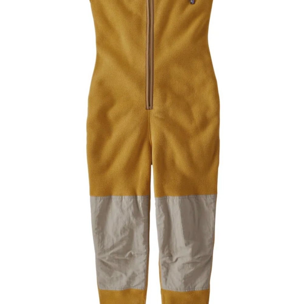 Patagonia Rare Synchilla Fleecelab Patched Jumpsuit Womens S Buckwheat Yellow